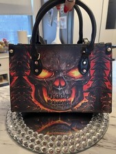 Orange And Black Skull Purse