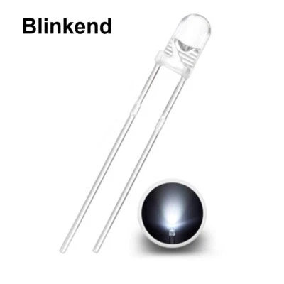 MARKENLOS Blink LED 3mm weiß 0,5Hz blinkend Blinklicht Blinksteuerung LEDs 10 Stück W412