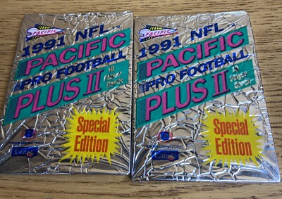 1991 NFL Pacific Pro Football Plus II-2 Packs Factory-Sealed Special Edition