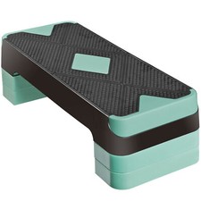 26.5" Aerobic Exercise Step Platform w/4 Risers Adjustable Workout Stepper Green