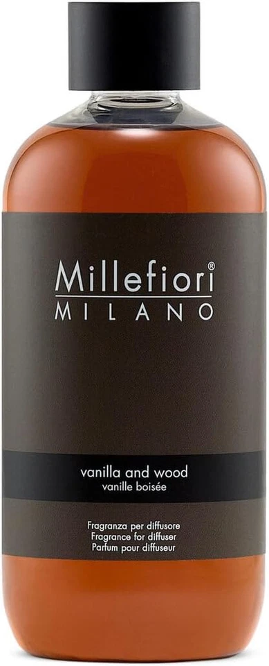 MILLEFIORI Natural Ricarica DIFFUSORE a Stick 250Ml Vanilla&Wood MOD. Mill.7Remd - Immagine 4 di 4