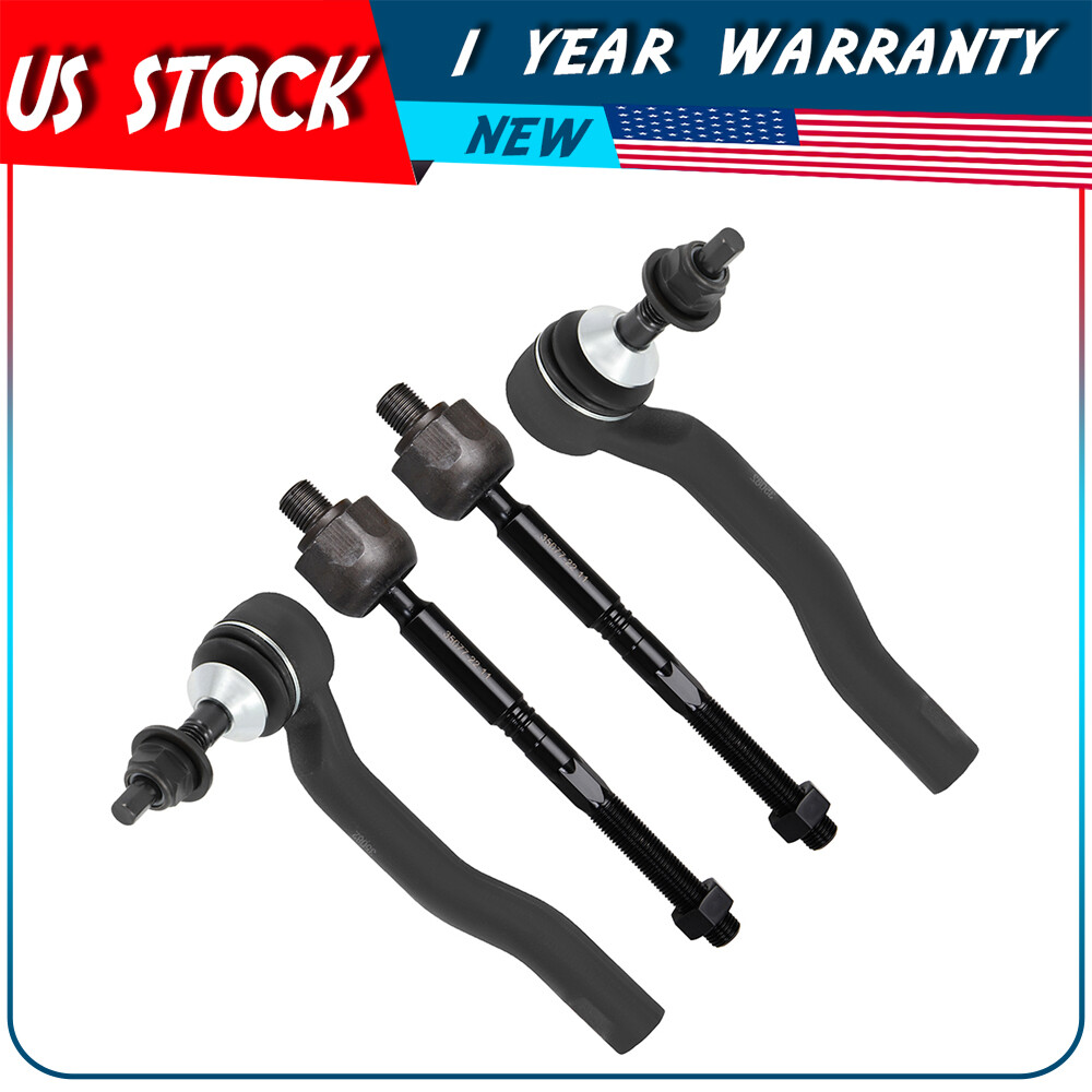 4x Front Outer Inner Tie Rod End For 2013-2018 Ford Fusion