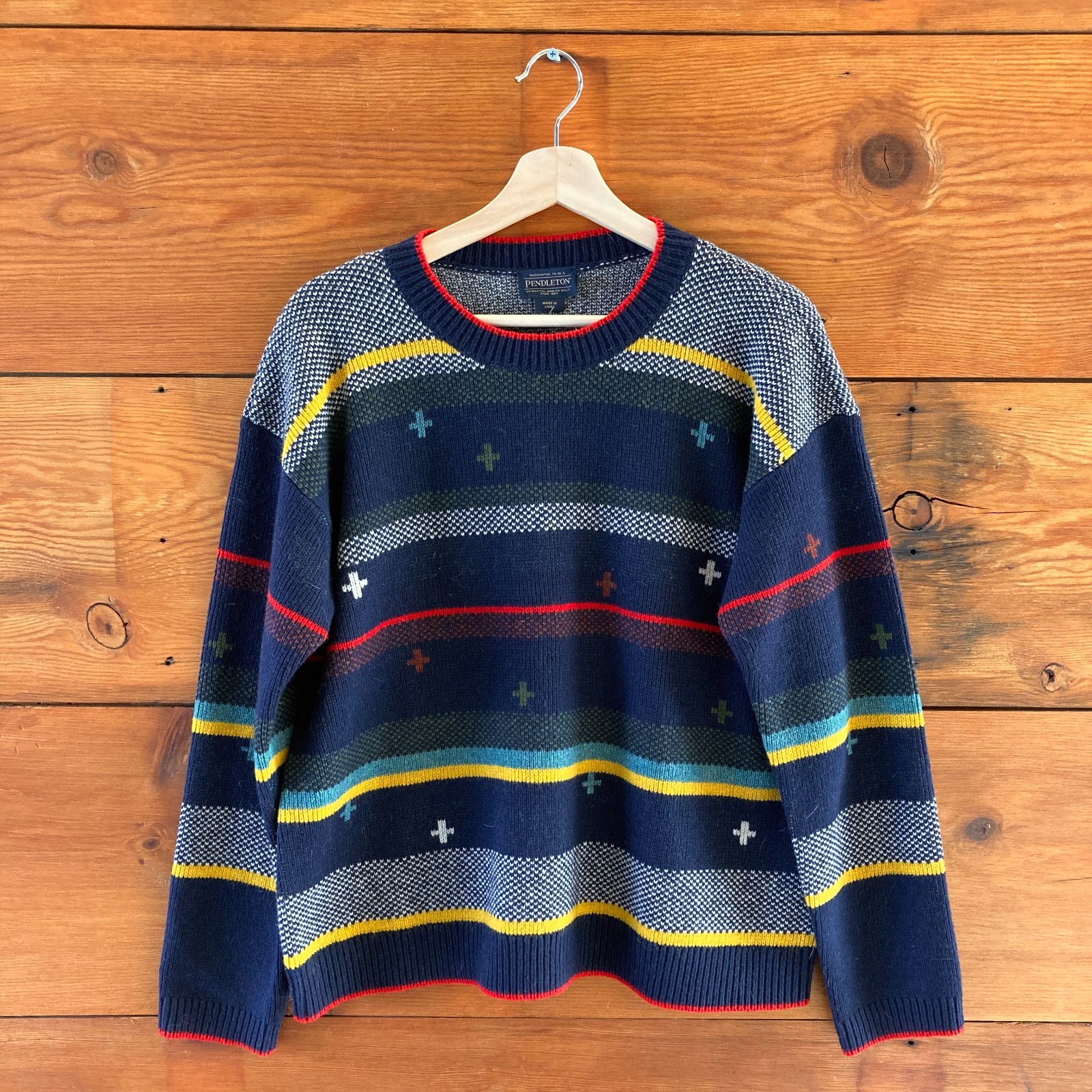 M - Pendleton $219 Navy Blue Patterned Bridger St… - image 1