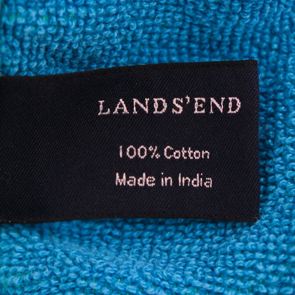 Toalla de playa Lands' End rayas verdes/azules 100 % algodón 34" x 72,5" Foto 4 de 4