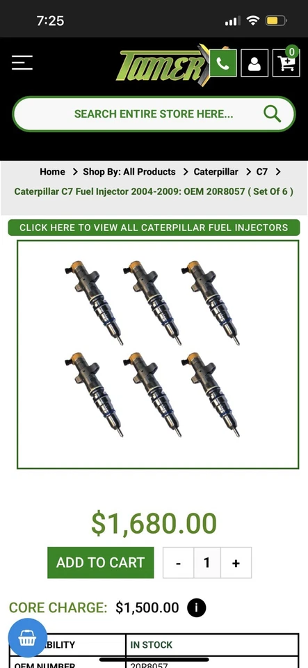 Inyector de combustible 241-3238 EX634761 para excavadora Caterpillar CAT C7 motor E336GC Foto 3 de 3