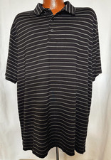 Under Armour Mens 2XL Golf Shirt The Playoff Polo Short Sleeve Black Striped