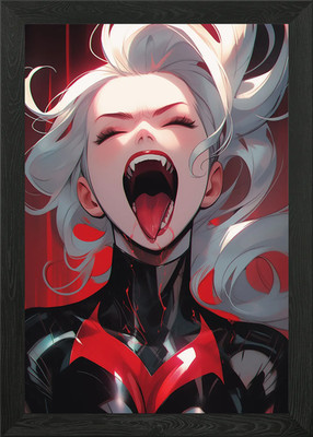 Ahegao Anime Girl Gerahmtes Wandbild Poster Leinwanddruck Bild