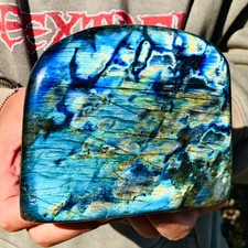 2.88LB Natural Labradorite Quartz Crystal Mineral Specimen Healing