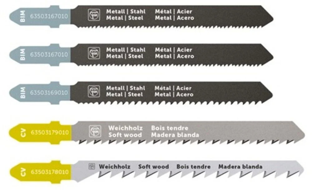 Стартовый набор ножей для лобзика Fein из 5 частей