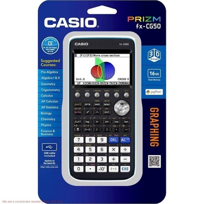 Casio High-Resolution 3D Color Graphing Calculator - Black (FX-CG50)