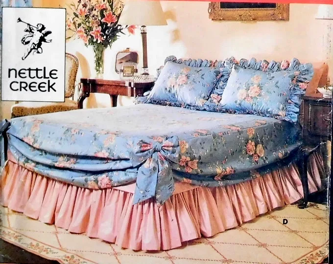 VTG BUTTERICK 3658 Nettle Creek PATTERN 4 Bedspreads 4 Looks 1980's Style Uncut - Image 3 of 3