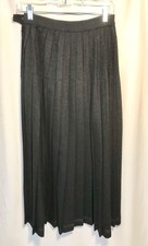 Breckenridge Pleated Wool Skirt Dark Gray Vintage Size 8