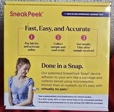 SneakPeek  Brand 6-Week Early Gender Test Kit over 99 Accurate - Lab Fee Test