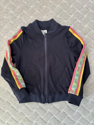 The Marc Jacobs Jacket Girls 8 Navy Track Jacket Logo Tape Zip Bomber Sporty