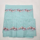 Vintage Daisy Kingdom Aqua Painted Roses Double Border Fabric 3 Yards x45 Floral