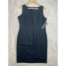 Evan Picone Petite Black Sleeveless Career Dress Workwear Office Classic 12P