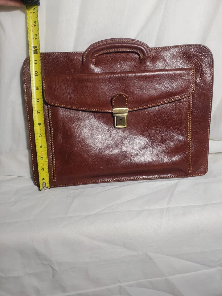 Floto Brown Leather Milano Laptop Sleeve . Made In Italy - Image 2 of 4