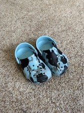 CROCS Classic Kids Clogs Sandals Size C6 Marble Blue Slip On Shoes Excellent