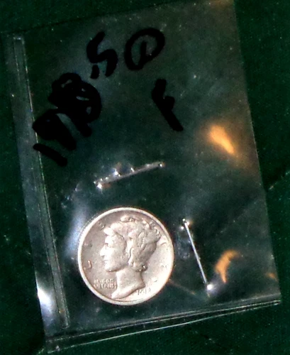 1918-S  SILVER MERCURY DIME - GRADES "FINE"