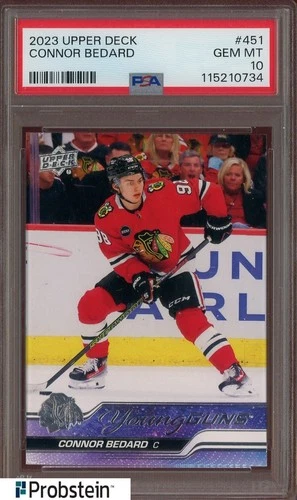 2023-24 Upper Deck Hockey Young Guns #451 Connor Bedard RC Rookie PSA 10
