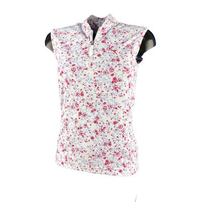 Chervo Golf Damen Polo Top Antigua DRY MATIC SUNBLOCK weiß gemustert 04A 2.Wahl 