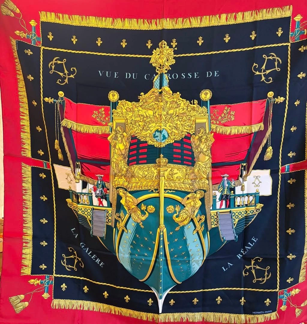 Hermes — HERMES Carre 90 Silk Scarf Coronation La Reale France New Unused SR1475