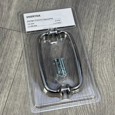 IKEA ENERYDA Tür-/Schrankgriffe verchromt 112 mm Francis Cayouette x2