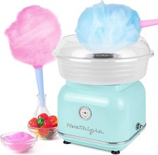 Retro Aqua Cotton Candy Machine with 2 Cones  Scoop - Manual Maker