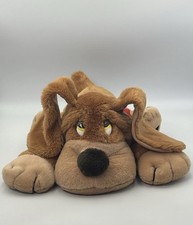 Russ Berrie Plush Dog Samuel 641 Vintage 1980s Brown Droopy Ears Stuffed Animal