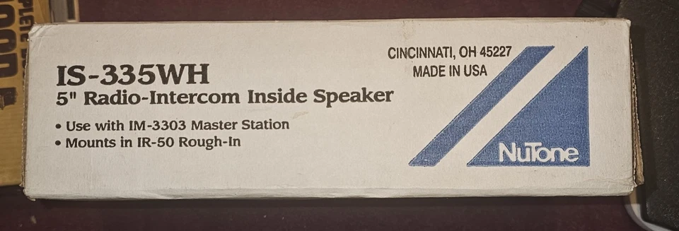 Altavoz interior NuTone IS-335WH Radio-intercomunicador 5" blanco nuevo stock antiguo Foto 3 de 4