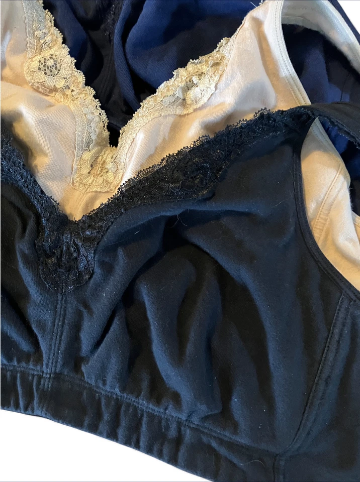 LOTE DE 5, Sujetador Catherines Sin Alambres CAMISETA DE ALGODÓN ELÁSTICA Confort Borde de Encaje 38DD Foto 2 de 4