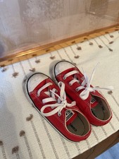 Converse Chuck Taylor All Star Kids Low Top Red Canvas Lace-Up Sneakers AU 7