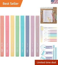 Aesthetic Highlighters No Bleed, 8 Pack, Candy Colors, Chisel Tip, Cute Highl...