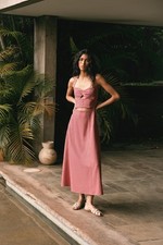 NWT ZARA RAMIE HALTER MIDI DRESS S $80