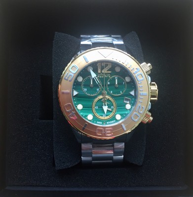Invicta Masterpiece Reserve Grand Diver Diamond 45373 Malachite Swiss ETA 52mm