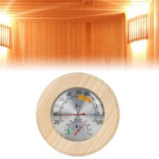Wall Mounted Wooden Hygrometer and Thermometer For Sauna Room Analog Display