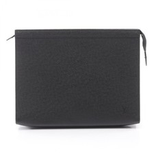LOUIS VUITTON Pochette Voyage MM Pochette pochette M30547 Taiga pelle nera us...