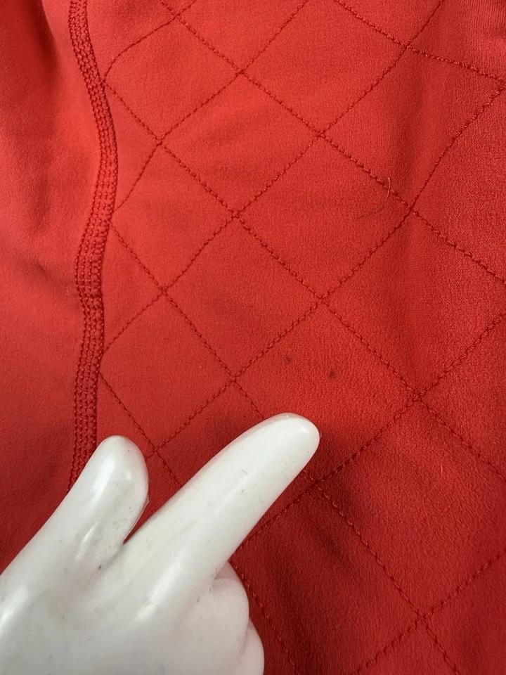 Lululemon Acolchado Toasty Tech Pullover Cremallera Suéter Camisa Rojo Coral Talla 8 Foto 4 de 4