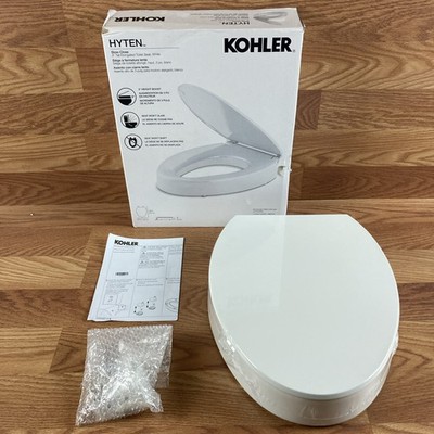 KOHLER Hyten 3'' Elevated Slow Close Elongated White Toilet Seat - 25875-0