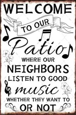 Welcome To Our Patio Outdoor For Tin Metal Signs Home D cor 8x12
