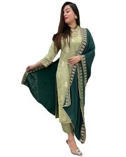 Women's Rayon Viscose Printed Straight Kurta with Pant  Dupatta