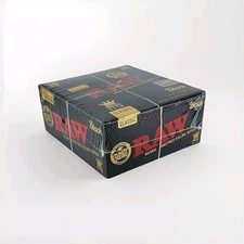 Raw Black Classic King Size Slim Natural Rolling Papers, 50 Packs Box AUTHENTIC 
