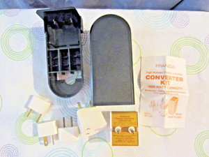 Franzus 1600 watt 220-110V foreign electricity converter kit: 5 adapters in case