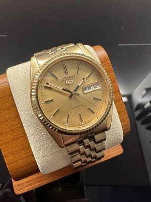 Seltene Seiko 5 President SNXJ94 Automatik 7S26 Gold Zifferblatt Automatik   - Bild 1 von 4