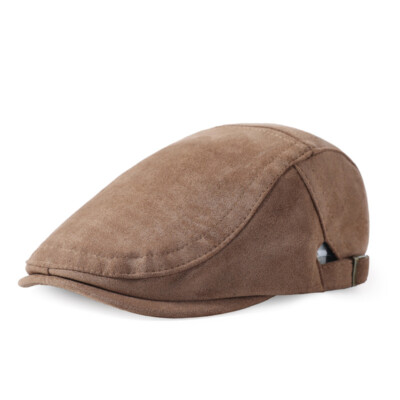 Men Solid Newsboy Flat Cap Gatsby Golf Duckbill Driving Cabbie Ivy Hat 