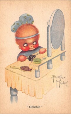 Illustratoren - Nr. 69347 - B. Mallet - Chichis - Mädchen vor einem Friseur