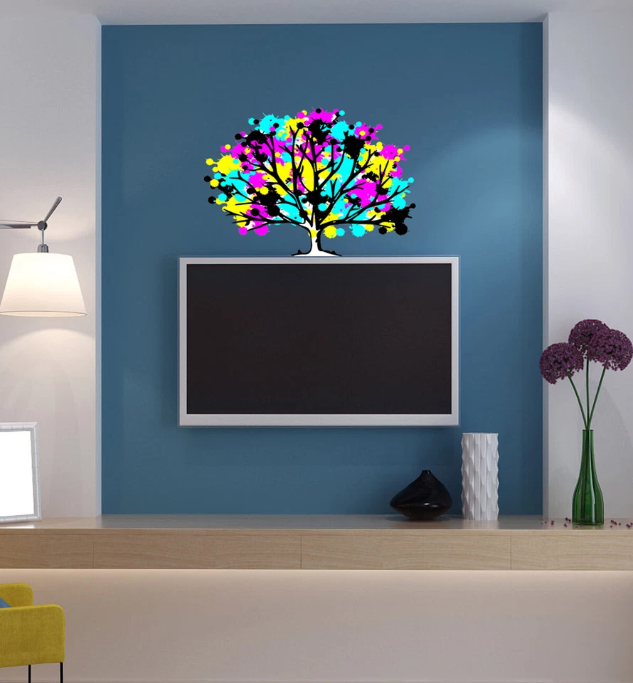 Colored Tree For Living Room, Living Room Tree Decal, Wood Decor, Tree Wall Art - Image 4 of 4