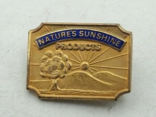 Vtg Natures Sunshine Products Herbal Supplements Advertising Award Lapel Hat Pin