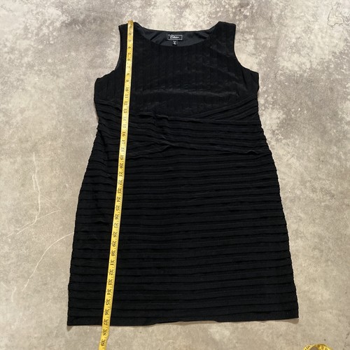 Collection Dressbarn Dress Womens 18 Black Evening Sleeveless Stretch Tiered - Picture 4 of 10