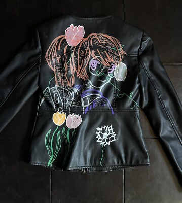 Catherine Malandrino Petite Faux Leather Anime Jacket Infinity Train